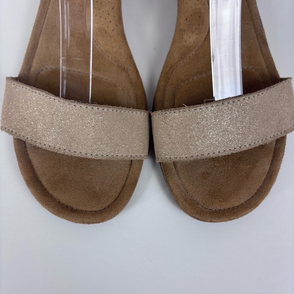 Koolaburra by Ugg Frosted Suede Leather Sandals Tassel Wedge Shoes Tan Size 7.5 - Picture 6 of 14
